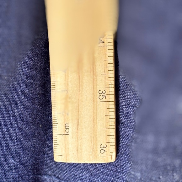 VINTAGE CHRISTINE DAMEN 100%‎ Linen Navy Blue Dress Long Maxi Short Sleeve Beach - Picture 14 of 14